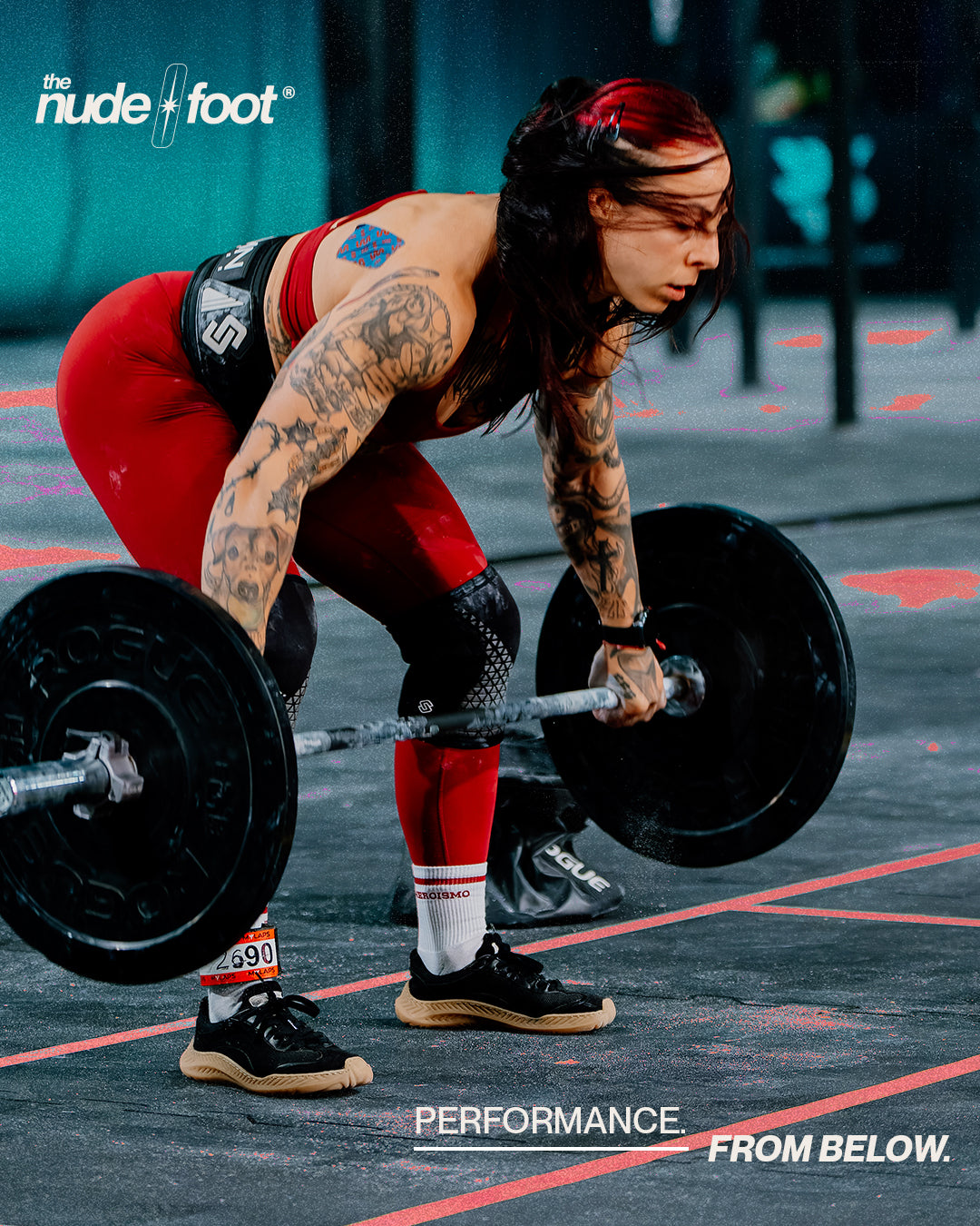 Athlete wearing The Nude Foot barefoot shoes made in Spain for functional training