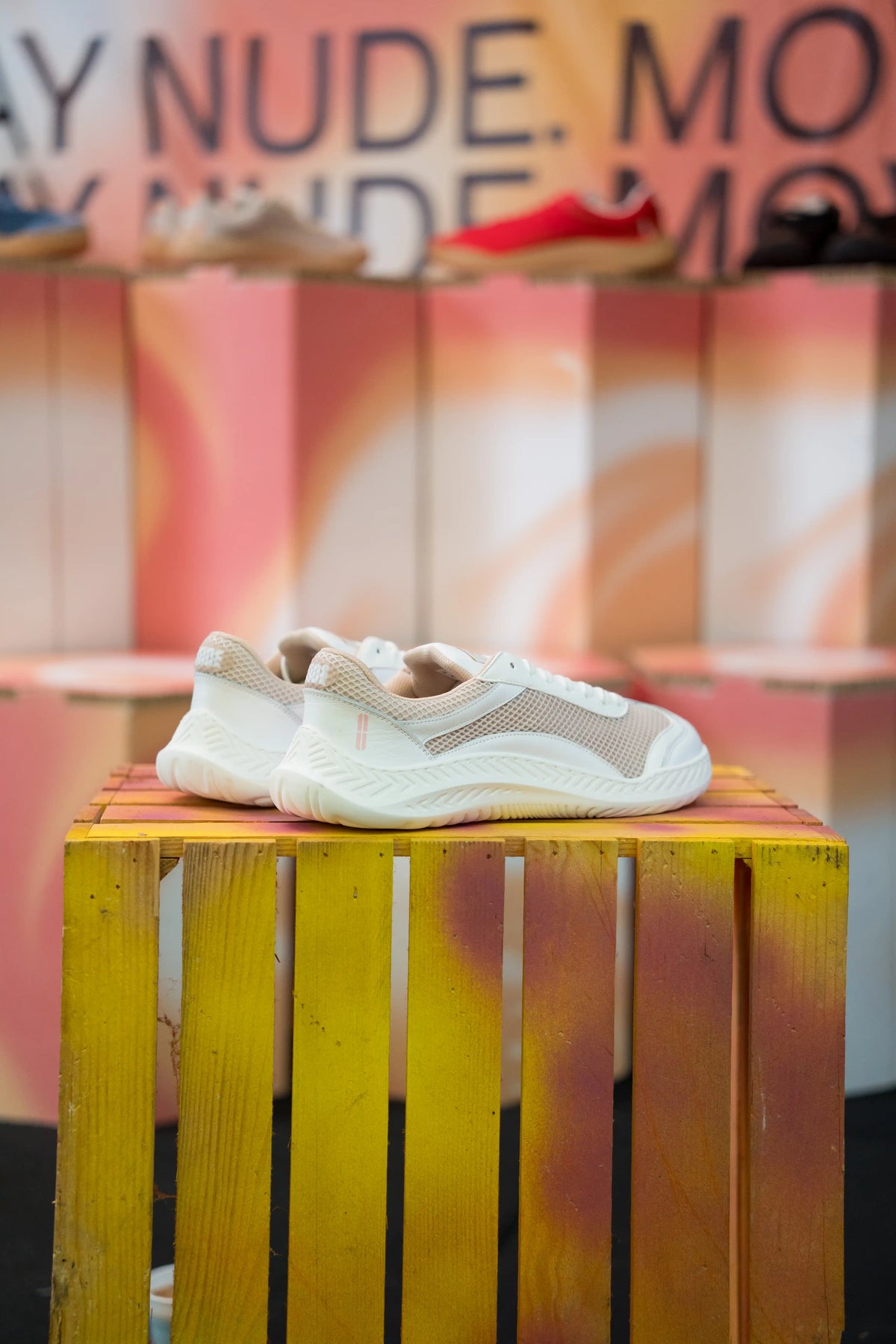 Pair of barefoot sneakers Nude Pure White - side view, wide toe box design